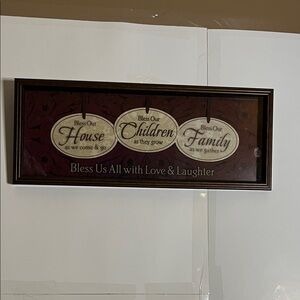 😄Framed family religious blessings house children family shadow box